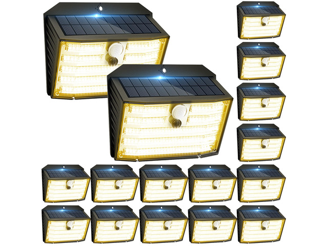 [16 Packs] Solar Motion Lights Outdoor, Ultra Bright Solar Fence Lights with Motion Sensor, IP65 Waterproof Security Light 3 Modes, 270Â° Lighting...