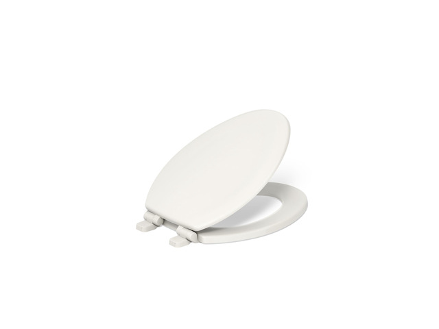 Stonewood Quiet-Close, Elongated Toilet Seat Soft Close, Durable Wood, Easy Installation, Universal Fit, Home Essentials, Biscuit Finish, K-20466-96