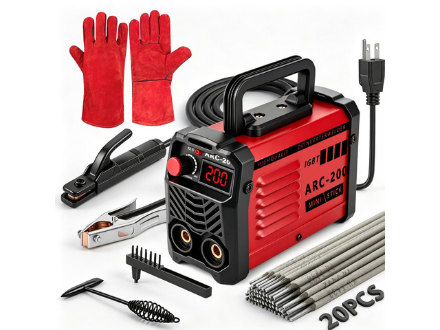 200Amp 20PCS Rods Stick Welder, Super MINI Portable Welding Machine IGBT Inverter Welder Machine 110V with Hot Start/Arc Force/Anti-Stick, ARC...