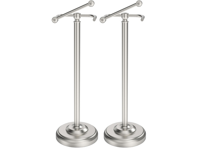 Toilet Paper Holder Stand, Brushed Nickel Toilet Paper Holder Free Standing, Post Pivoting Design & Stable Weighted Base SUS304 Stainless Steel for...