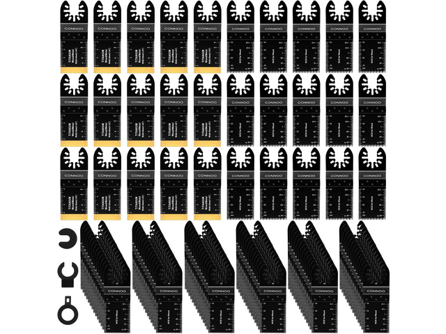 120 Pack Oscillating Saw Blades, Multitool Oscillating Tool Blades for Wood Metal Plastics, Japanese Long Teeth, Quick Release Multi Tool Blades...