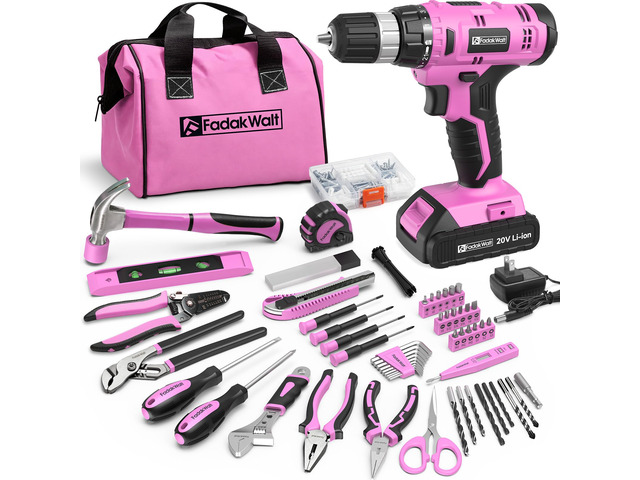 20V Cordless Drill Set with Battery, Charger & Carrying Bag, 30N Torque Power Drill/Driver Kit, 21+1 Clutch Settings, 3/8' Keyless Chuck, LED...