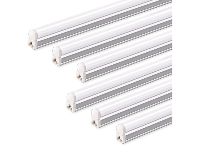 T5 4FT LED Shop Light, 2200lm, 5000K Daylight White, 20W, 6 Pack Utility Light Fixture, Ceiling and Under Cabinet Lights for Workshop Garage,...
