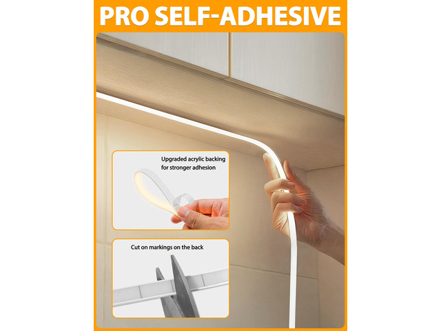 COB LED Strip Lights 20ft, Natural White Dimmable Rope with Remote Flexible Neon Tape, Self-Adhesive, Quick Connect, Waterproof, 4000K 24V Silicone...