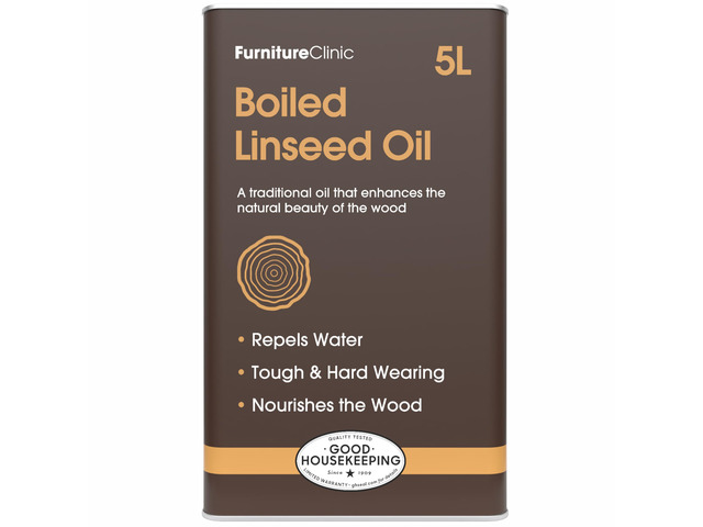 Boiled Linseed Oil for Wood 5L / 169 Fl Oz - Premium Oil to Enhance, Seal & Protect the Natural Beauty of Oak, Pine & Other Wood with a Glossy Finish