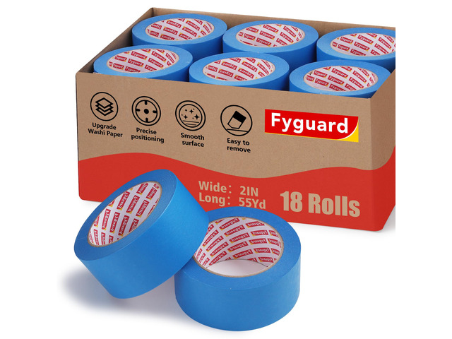 18Rolls Painters Tape 2 Inch Wide Bulk Blue Painters Tape for Wall Painting