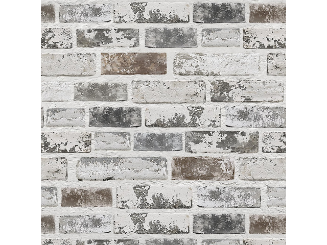 Brick Peel and Stick Wallpaper 17.3'x984' 3D Brick Wallpaper Self Adhesive Removable Wallpaper Grey and White Textured Vintage Contact Paper for...
