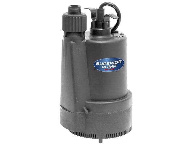 91330 2400GPH Thermoplastic Submersible Utility Pump with 10-Foot Cord, 1/3 HP