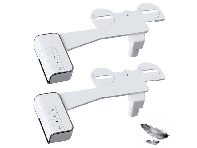 2 Pack Bidet Attachment for Toilet, Non-Electric Bidet Toilet Seat Dual Nozzle for Frontal & Rear Wash, Adjustable Water Pressure Control, Fresh...