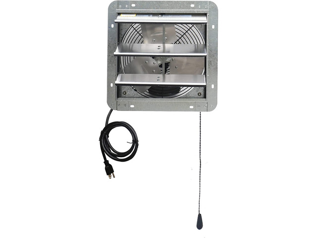 12' Wall Mounted Shutter Exhaust Thermostat Control-3 Speeds Vent Fan For Home Attic, Shed, or Garage Ventilation, 960 CFM, 1200 SQF Coverage Area,...
