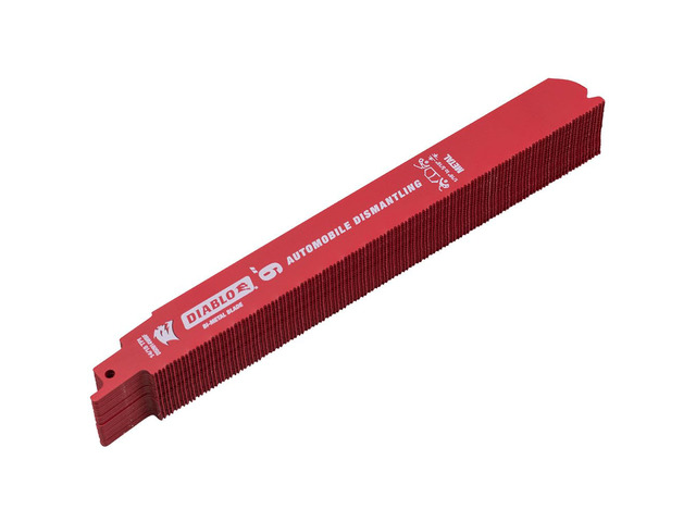 Bi-Metal Reciprocating Blades - 9' Length, 14/18 TPI, 25-Pack With Perma-Shield Coating for Auto Dismantling - Dual Tooth Design - DS0914WBF25