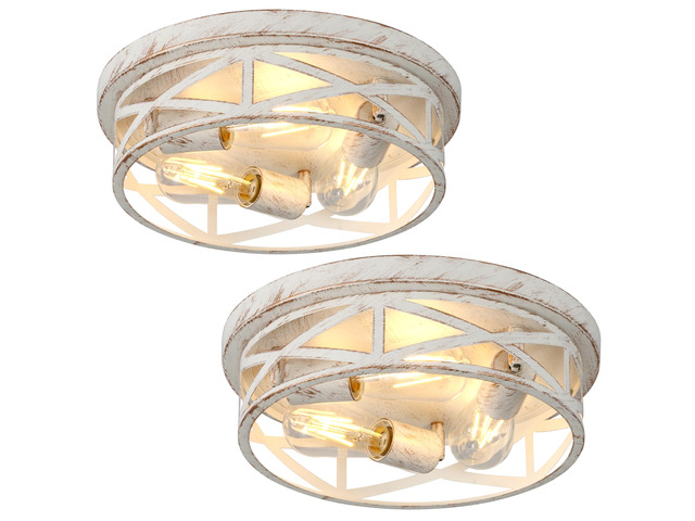 13 inch White and Gold Flush Mount Ceiling Light Fixtures,3-Light Modern Hallway Light Fixtures Ceiling, White and Gold Light Fixture Ceiling Mount...
