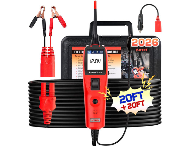 PowerScan Automotive Circuit Tester, 12-24V Power Circuit Probe Tool Electrical Short Open Breaker Finder, AC/DC Voltage Current Resistance...
