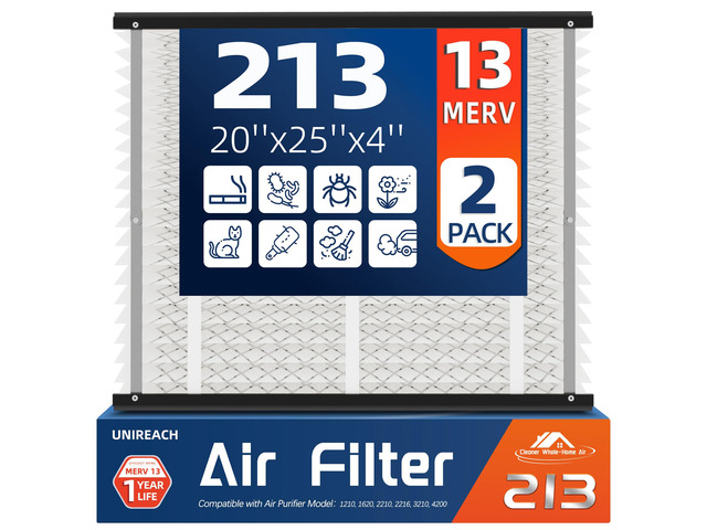 2 Pack 213 Replacement Air Filter, MERV 13,Actual Size: 20.47'x25.6'x3.94', Nominal Size: 20''x25''x4'', HVAC Furnace Filter, Compatible with...