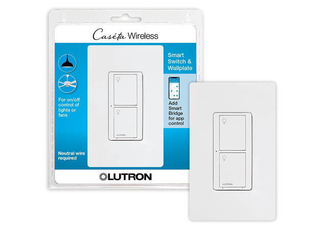 Caseta Original Smart Switch for Lights & Fans (Smart Hub Required) For Caseta systems, with wallplate, 5 amp, single-pole/3-way, neutral required,...