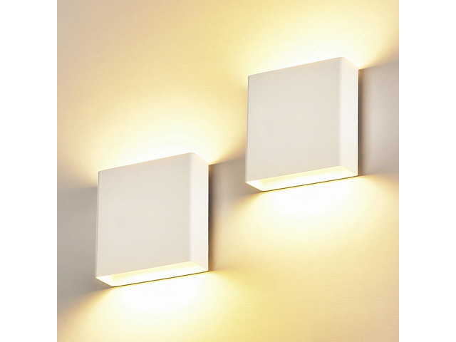2 Pack Indoor Outdoor White Up and Down LED Wall Light, Modern Bedroom/Porch Wall Lamp, IP65 Waterproof, 5%-100% Dimmable 18W 1620lm, 5CCT...