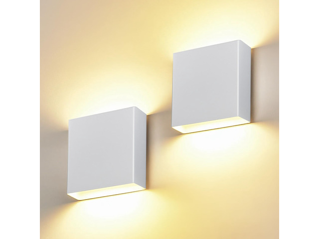 2 Pack Bright Silver Up and Down LED Wall Sconce, IP65 Waterproof Indoor Outdoor Wall Lamp, 18W 1620lm 5%-100% Dimmable, 5CCT 2700K-5000K, CRI90+,...