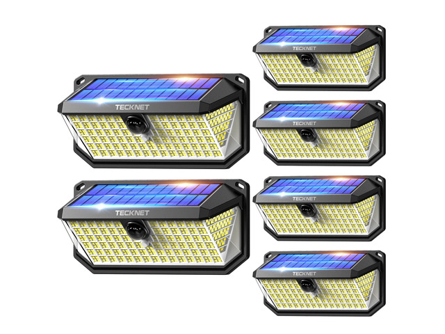 416 LED Solar Lights Outdoor Motion Sensor Waterproof 4200lm,6 Pack IP66 Waterproof, 300° Wide Angle & 3 Modes Motion Sensor Solar Flood Wall...
