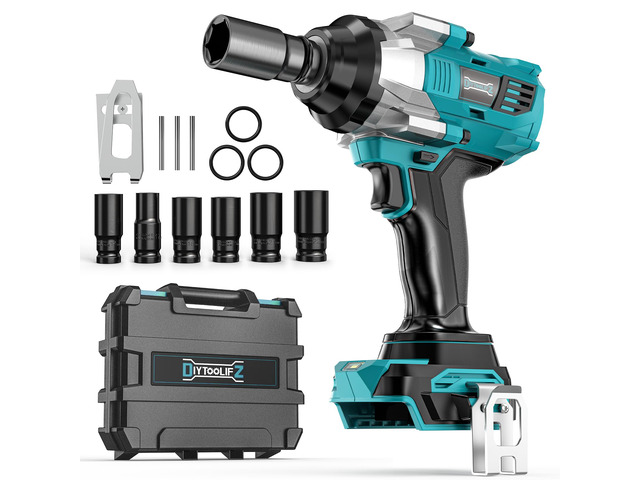 Cordless Impact Wrench 1/2 inch for Makita 18v Battery, 900FT-LBS (1200N. m) Brushless Electric Impact Gun, High Torque Power Impact Driver with...