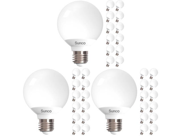 36 Pack Vanity Globe Light Bulbs G25 LED for Bathroom Mirror 40W Equivalent 6W, 2700K Soft White, Dimmable, 450 LM, E26 Base, Round Frosted...
