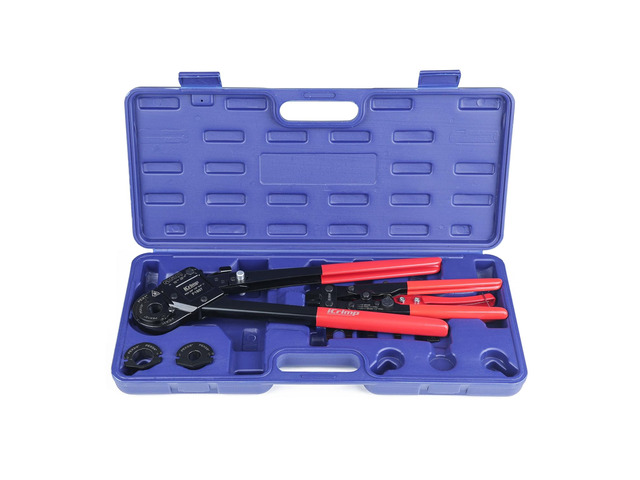 KIT-FACL PEX Crimping Tool Kit for Crimping & Removal 1/2-in, 3/4-in, 1-in PEX Copper Crimp Ring, with PEX Tubing Cutter, Corner Operation Friendly