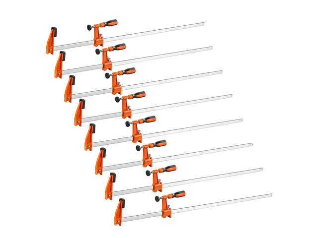 Bar Clamps for Woodworking, 8-Pack, 36' Opening F Clamps, 600 lbs Load Limit, with Plastic Pad and Self-Locking Design, Premium Cast Iron and...