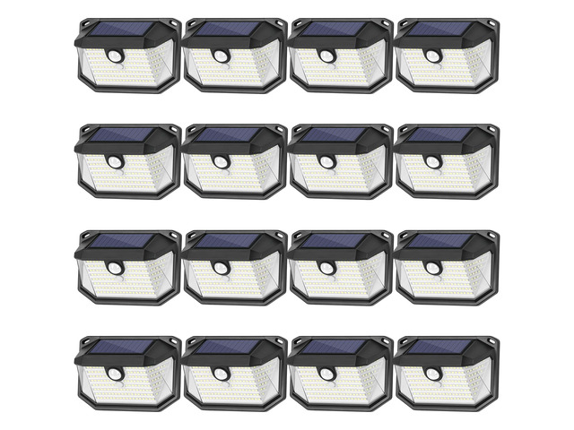 Solar Outdoor Lights, 16-Pack Super Bright 178 LEDs Motion Sensor Wall Light with 270° Wide Angle & 3 Modes, Waterproof Solar Powered Security...