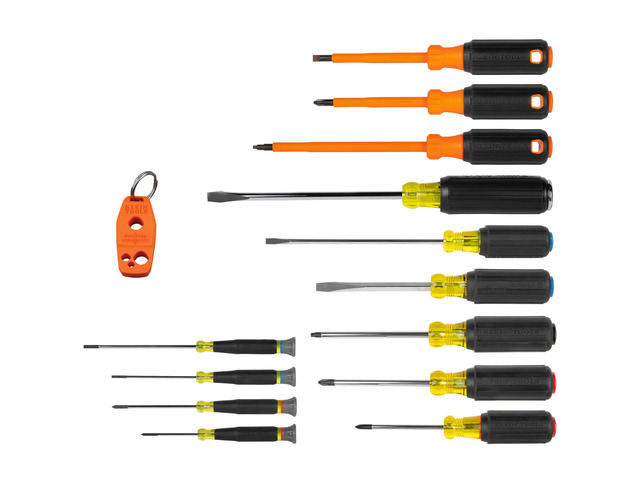 85814 14-Piece Screwdriver Set, 4 Precision, 5 Standard Drivers with Color-Coded Handles, 3 Insulated Screwdrivers, 1 Demolition Driver, and...
