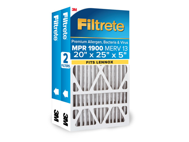 20x25x5 (SlimFit) AC Furnace Air Filter, MERV 13, MPR 1900, Premium Allergen, Bacteria & Virus, Electrostatic Air Cleaning Filter, 2-Pack (Actual...