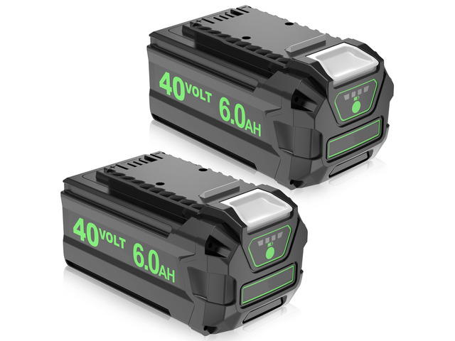 2 Pack 40V 6000mAh Replacement for Greenworks 40V Battery 6.0Ah (Black)