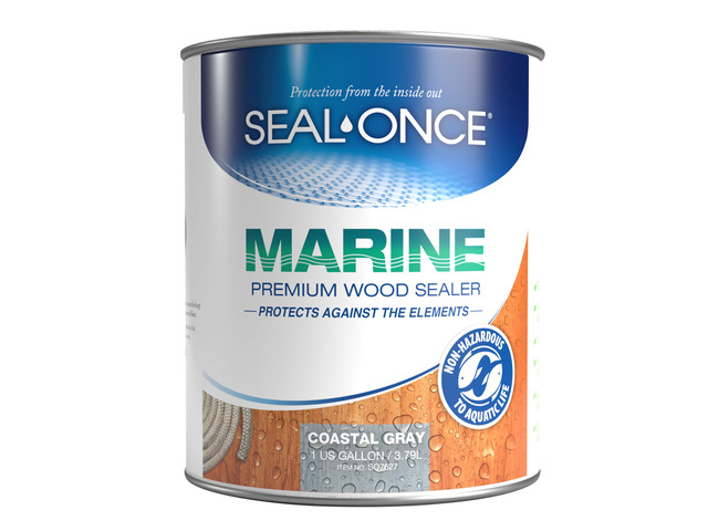 Marine Ready Mix Wood Sealer and Stain, Coastal Gray, 1 Gallon Waterproofer & Stain, Water-Based, Ultra-low VOC formula, For high-moisture areas,...
