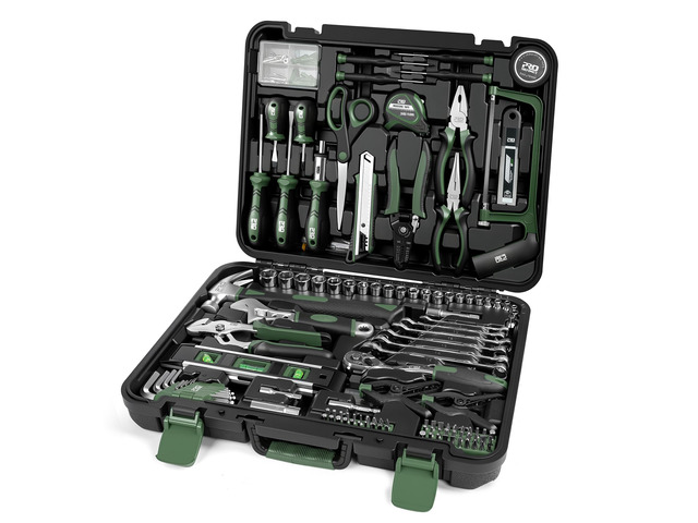 259-Piece Tool Kit, Household Essential Tool Set, Green All-Purpose Tools for Home, Office or Automotive Projects, Gift for Homeowner, Diyer, Handyman