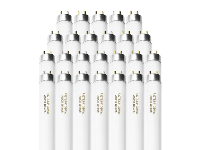 25 Pack F32T8/841 Fluorescent Tube 48 Inch, T8 Fluorescent Light Bulb 4 Foot 32 Watt 4100K Cool White 2750 Lumens G13 Base