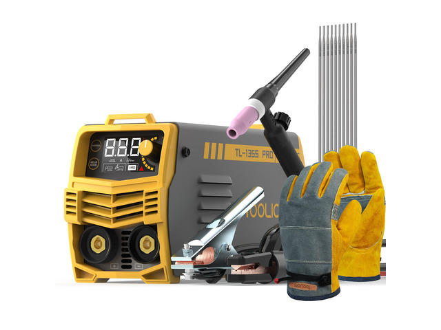 135A 110V Stick Welder Kit with Lift TIG Torch, rods & Gloves Stick/Lift TIG 2-in-1 welder, smart LCD screen, adjustable hot start and arc force,...