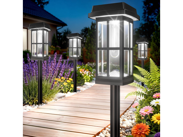 12 Pack Solar Pathway Lights Outdoor, 2 Lighting Modes Waterproof Solar Lights Outdoor, Brighter Up to 15Hrs Outdoor Solar Lights for Garden...