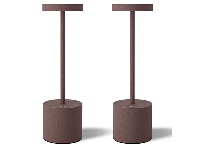 LED Cordless Table Lamps Set of 2, 5000mAh Rechargeable Table Light Portable Outdoor Table Lamp, 3 Color Stepless Dimming Battery Powered Lamp for...