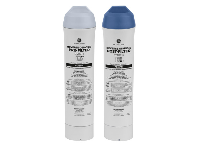 Pre & Post Filter Set Compatible with Select Under Sink Filtration Systems Including GXRQ18NBN, GNRQ18NBN, GXRV40TBN, Replace Every 6 Months, FQ18PN