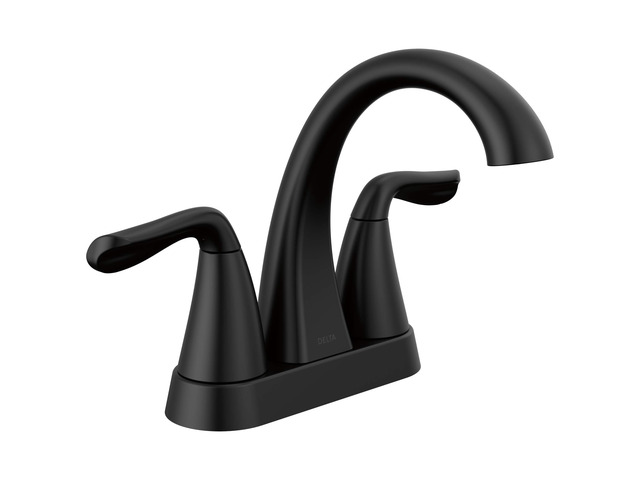 Arvo Centerset Bathroom Faucet, Matte Black 2-Handle Bathroom Faucet, Bathroom Sink Faucet, Black 3-Hole Bathroom Faucet, Matte Black 25840LF-BL