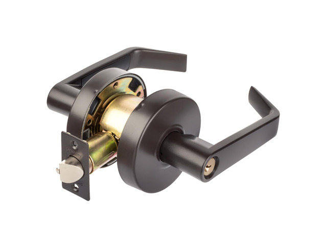 Augusta Storeroom Lever Lockset, ADA, Grade 2, Oil Rubbed Bronze ADA Compliant Storeroom Door Lever Lockset For Storage Room Or Commercial...