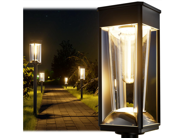 Bright Solar Walkway Lights, 8 Pack, 2 Color Modes, IP65 For gardens and walkways, Garden Solar Light Waterproof pair 2 color modes and auto on/off...