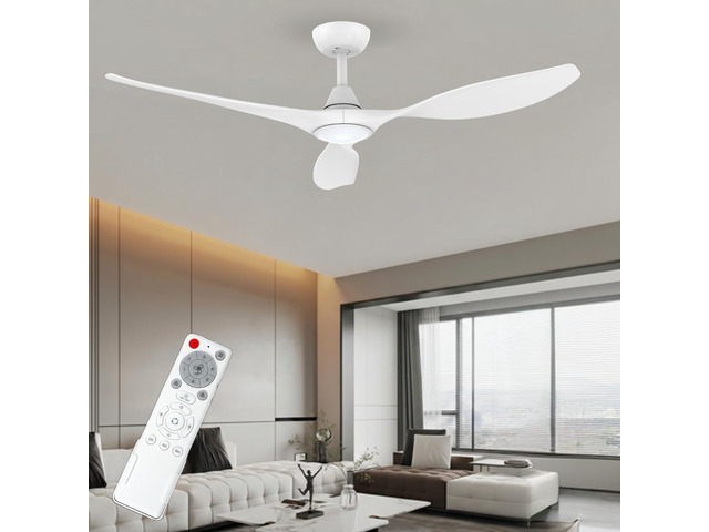 52'' Modern Ceiling Fan with Light, Wide Blade Design, Remote DC Motor,Reversible,Color Adjustable,Dimmable,Led Light,6 Speeds,3...