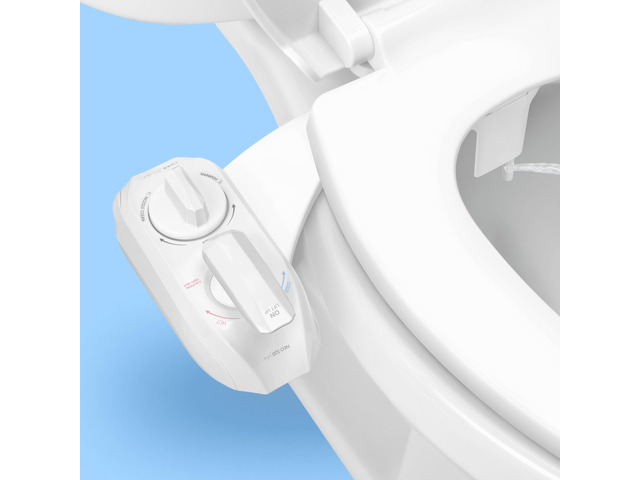 NEO 320 PLUS - Warm Water Bidet Attachment for Toilet, White Non-Electric, Warm Water, Dual Nozzle, Slide-In Install, 360° Self-Clean, EZ-Lift,...
