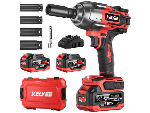 1/2' Cordless Impact Wrench 1107Ft-lbs(1500N. m) with 21V 2 Battery Brushless High Torque 1/2 Impact Gun, 3-Mode Speed, Electric Impact Driver with...