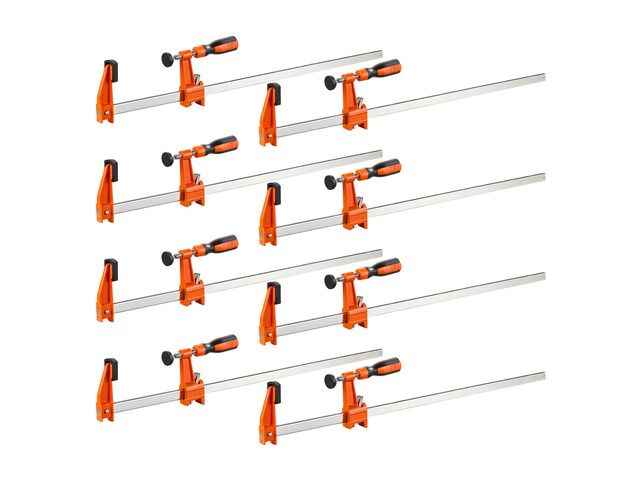 Bar Clamps for Woodworking, 8-Pack, 24' Opening F Clamps, 600 lbs Load Limit, with Plastic Pad and Self-Locking Design, Premium Cast Iron and...