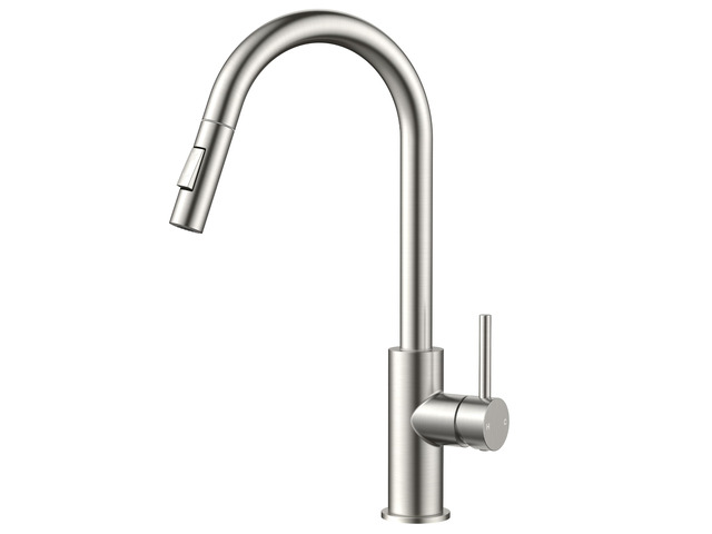 Kitchen Faucet with Pull Down Sprayer, Brushed Nickel High Arc Lead-Free, Stainless Steel, Single Handle, Fits for 1 or 3 Hole Sink, Laundry,...