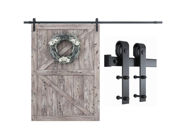 9 FT Barn Door Hardware Kit -Fits 54' Wide Door Panel Sliding Barn Door Track, Smooth and Quiet, Easy to Install, Includes Step-by-Step...