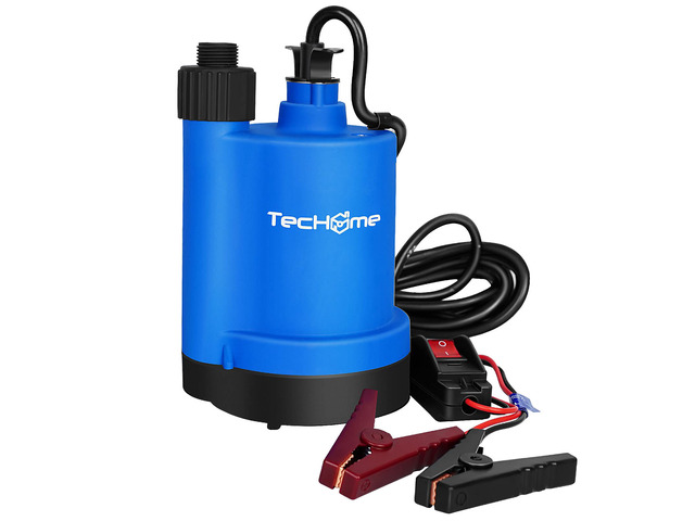 12v Sump Pump Submersible Water Pump Water Transfer Pump. 1500GPH, with 20 Feet Power Cord