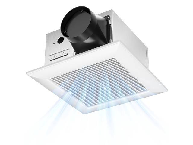 Bathroom Exhaust Fan, 1.5 Sones, 160 CFM, No Attic Access Needed Low Noise, Ceiling Mounted Retrofit Ventilation Fans, 4 Inch Duct, 10.7'' x 10.7''...