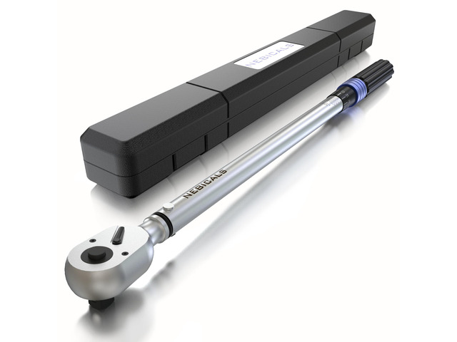 3/4'' 100-400 Ft Lb Torque Wrench Heavy Duty, Dual Direction High hardness, Long, Stored In a Solid Case, Quick Release, Cr-V