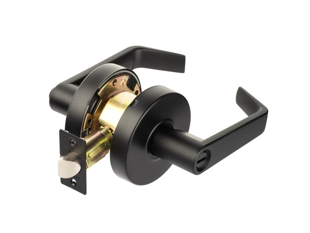 Augusta Privacy Lever Set, ADA, Grade 2, Flat Black ADA Compliant Privacy Door Lever Lockset For Bathroom Use, Grade 2 Heavy Duty Construction,...